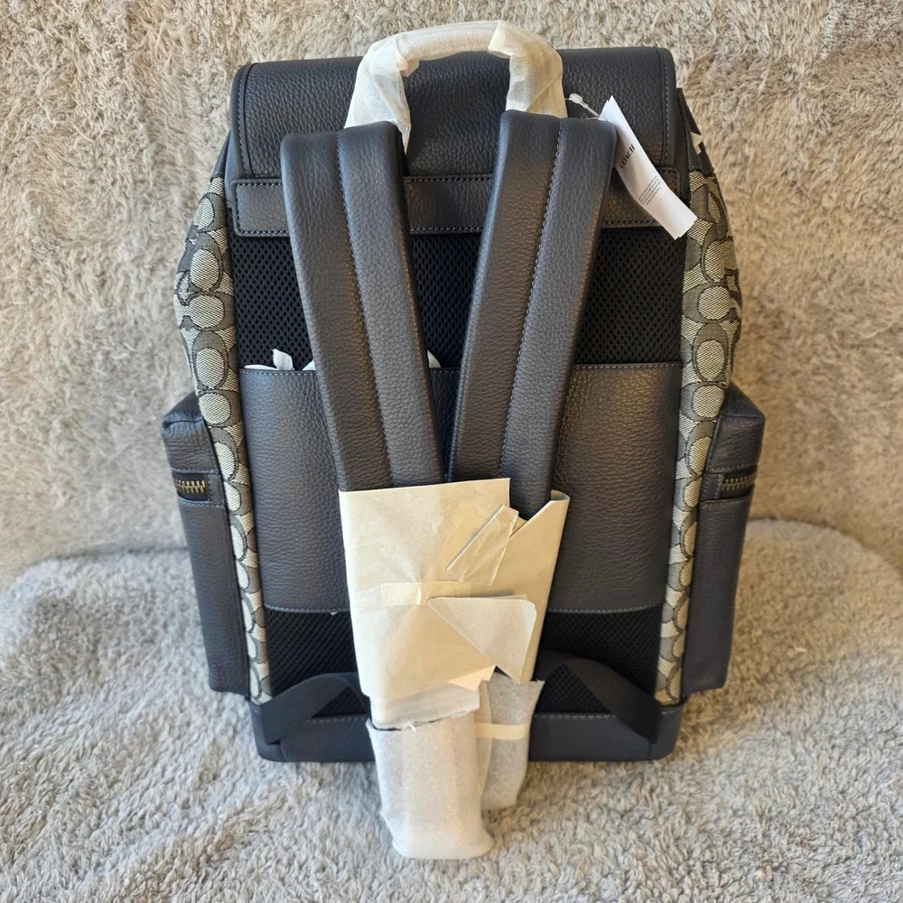 Coach Sprint‎ Backpack Signature Jacquard QB Navy Midnight CE523 NEW WITH TAGS